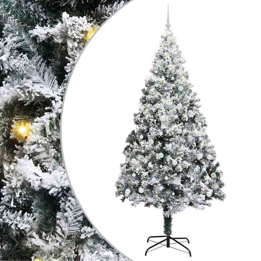 Artificial Christmas Tree with 300 LEDs with Stand White 240 cm
