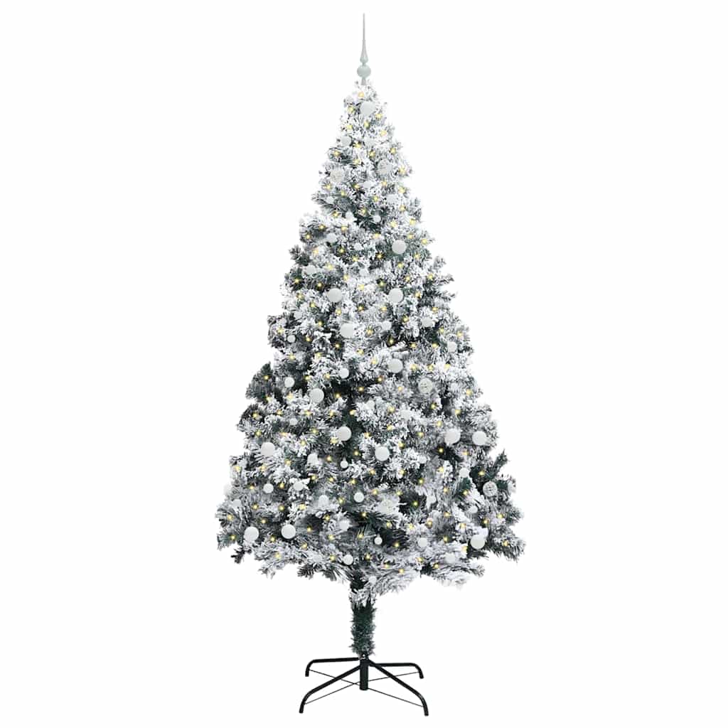 Artificial Christmas Tree with 300 LEDs with Stand White 240 cm