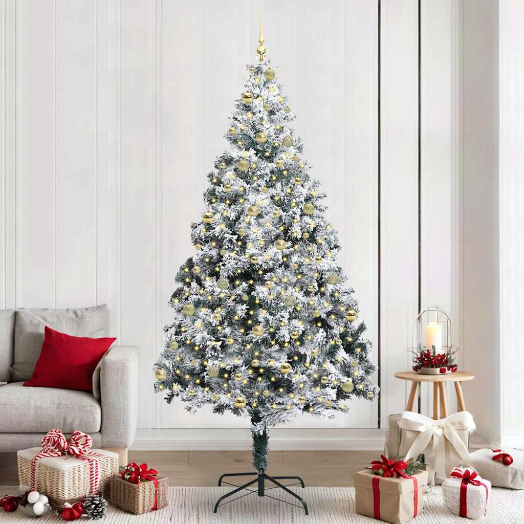 Artificial Christmas Tree with 300 LEDs with Stand White 240 cm