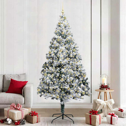 Artificial Christmas Tree with 300 LEDs with Stand White 240 cm