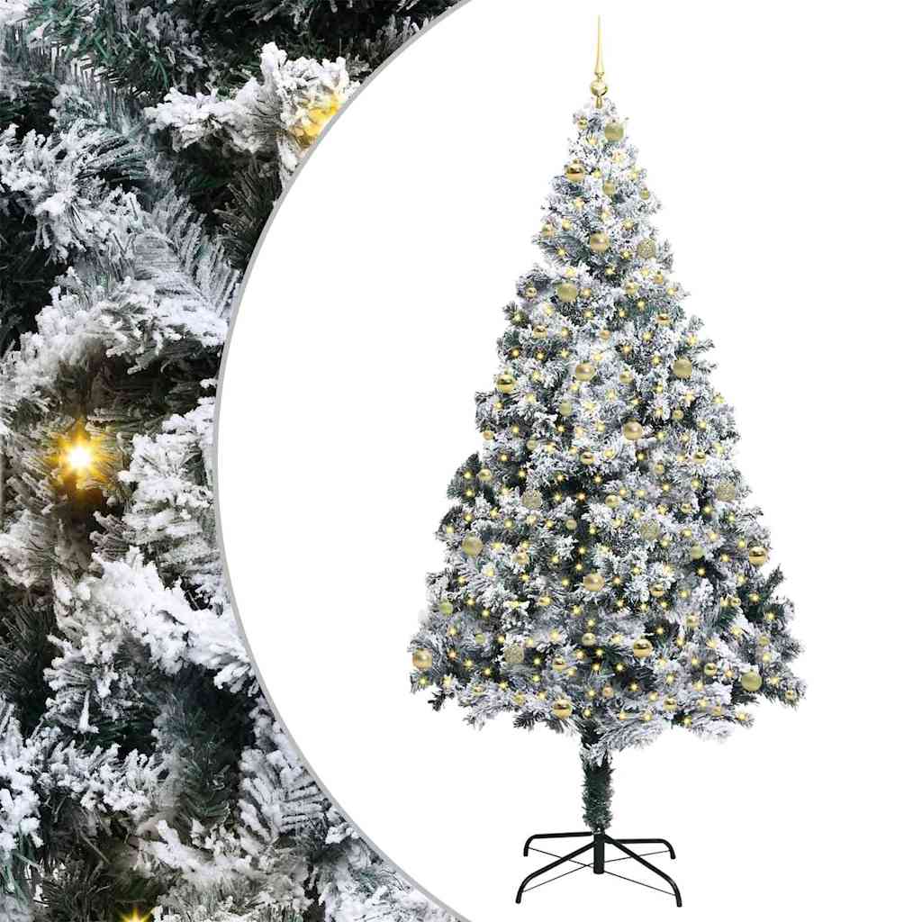 Artificial Christmas Tree with 300 LEDs with Stand White 240 cm