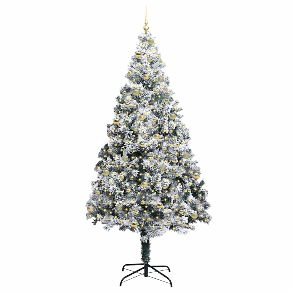 Artificial Christmas Tree with 300 LEDs with Stand White 240 cm
