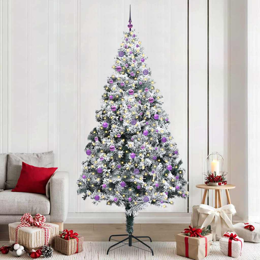 Artificial Christmas Tree with 300 LEDs with Stand White 240 cm