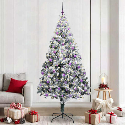 Artificial Christmas Tree with 300 LEDs with Stand White 240 cm