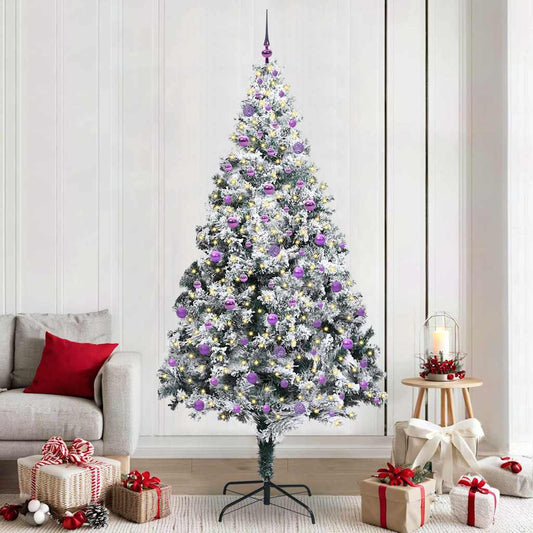Artificial Christmas Tree with 300 LEDs with Stand White 240 cm