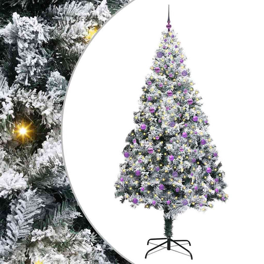 Artificial Christmas Tree with 300 LEDs with Stand White 240 cm