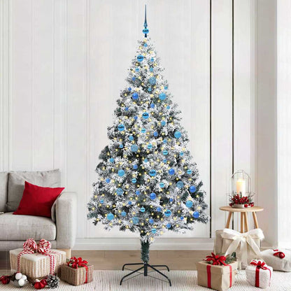 Artificial Christmas Tree with 300 LEDs with Stand White 240 cm