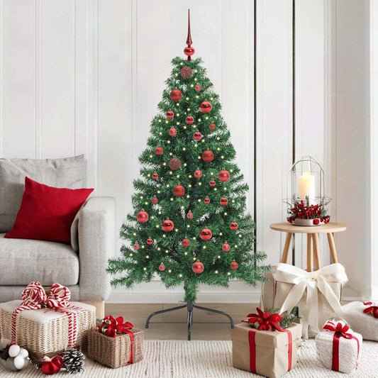 Artificial Pre-lit Christmas Tree Green 150 cm PVC