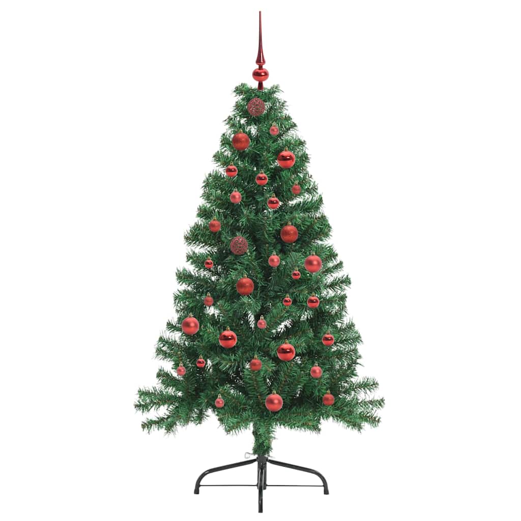 Artificial Pre-lit Christmas Tree Green 150 cm PVC