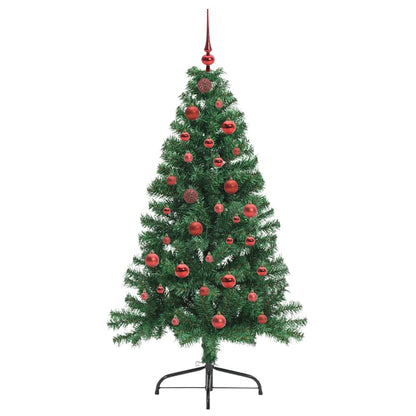Artificial Pre-lit Christmas Tree Green 150 cm PVC