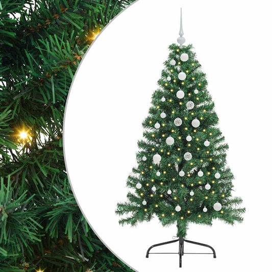 Artificial Pre-lit Christmas Tree Green 150 cm PVC