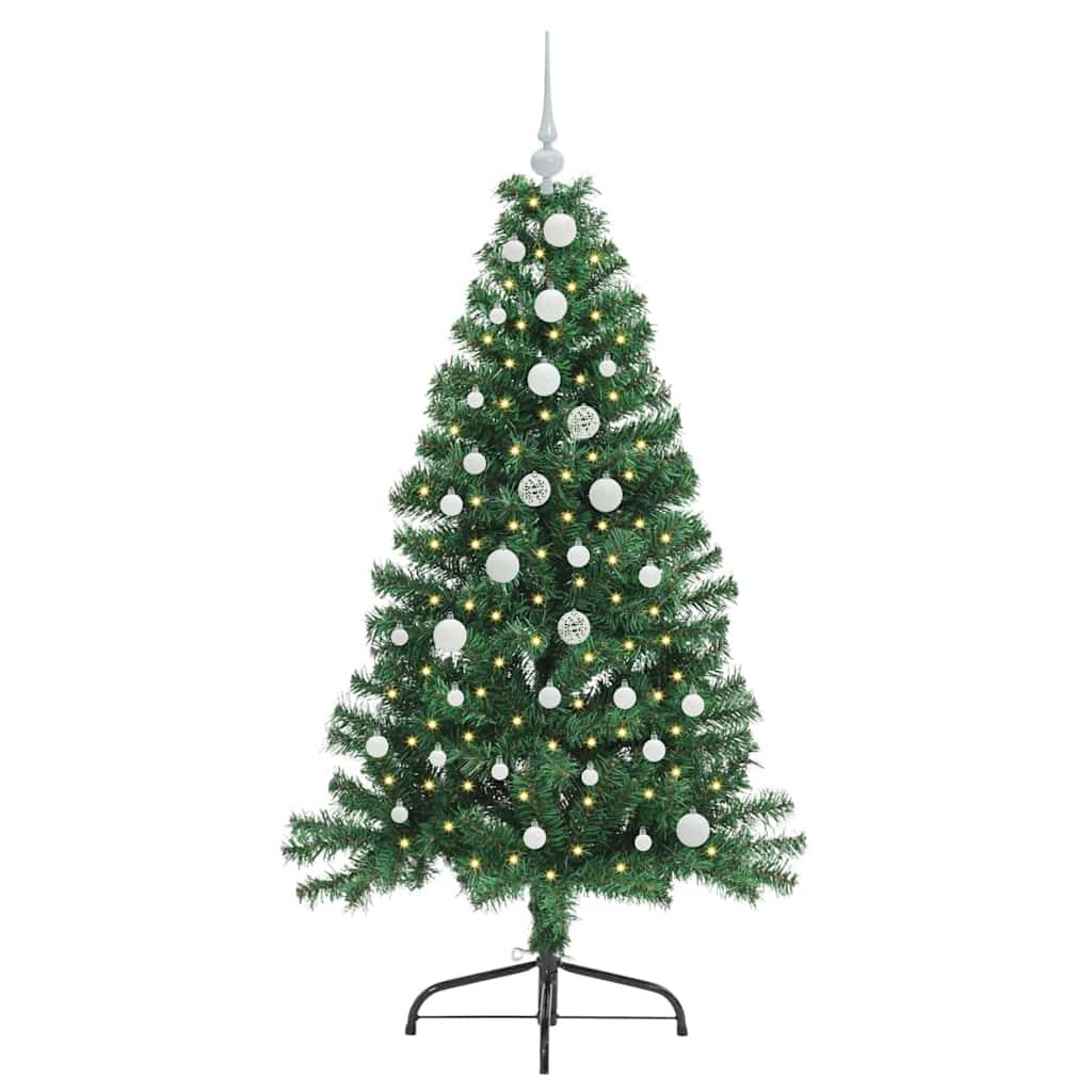 Artificial Pre-lit Christmas Tree Green 150 cm PVC