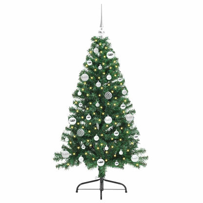 Artificial Pre-lit Christmas Tree Green 150 cm PVC