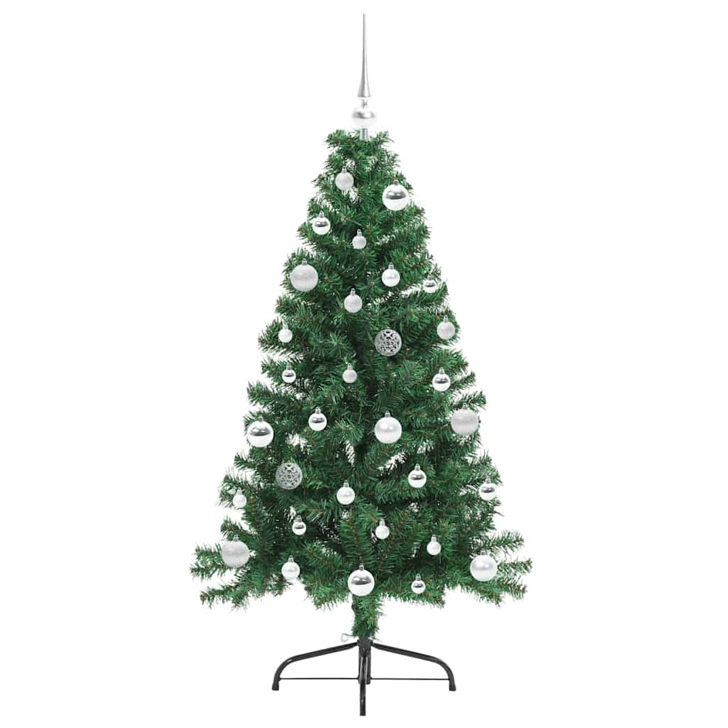 Artificial Pre-lit Christmas Tree Green 150 cm PVC
