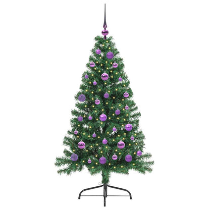 Artificial Pre-lit Christmas Tree Green 150 cm PVC