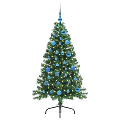 Artificial Pre-lit Christmas Tree Green 150 cm PVC