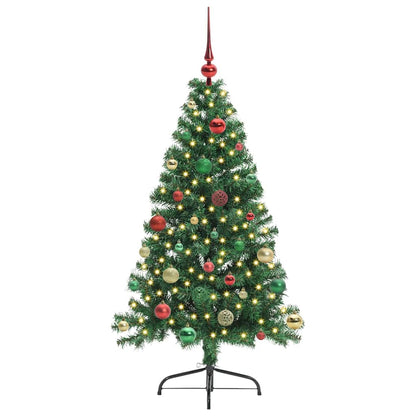 Artificial Pre-lit Christmas Tree Green 150 cm PVC