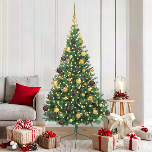 Artificial Pre-lit Christmas Tree Green 180 cm PVC