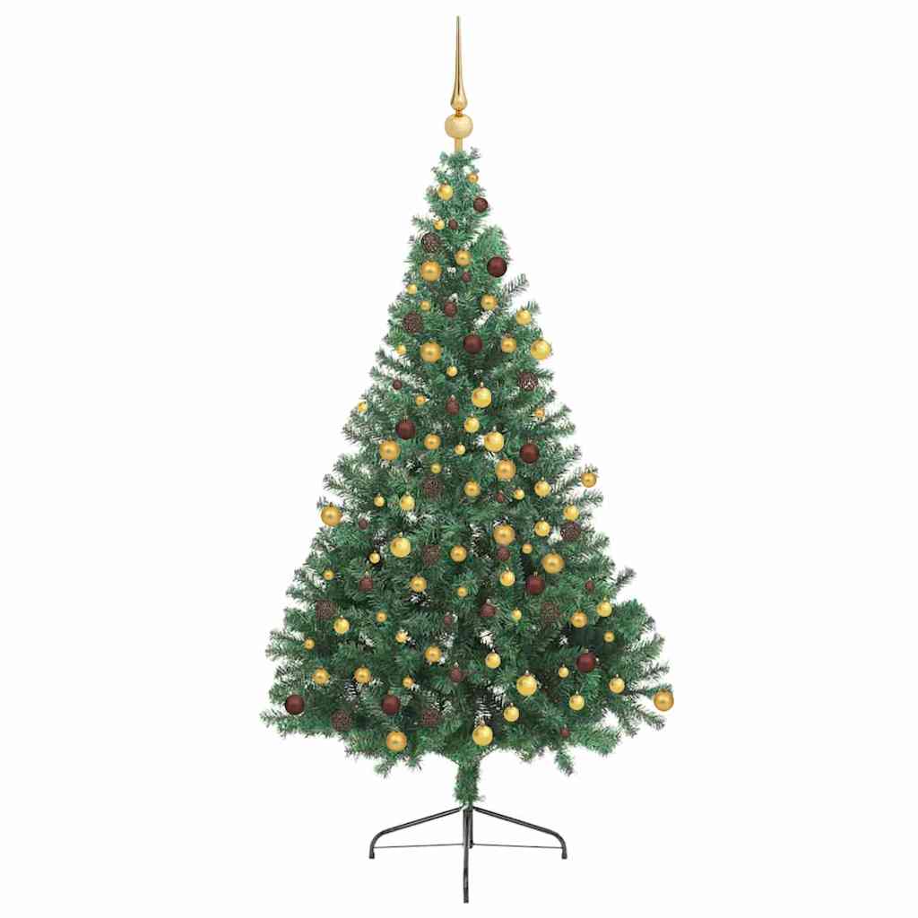Artificial Pre-lit Christmas Tree Green 180 cm PVC