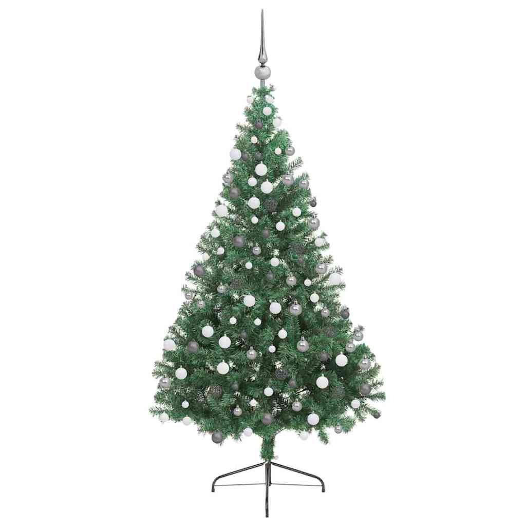 Artificial Pre-lit Christmas Tree Green 180 cm PVC
