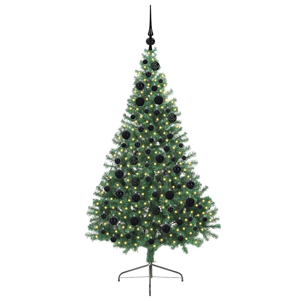 Artificial Pre-lit Christmas Tree Green 180 cm PVC