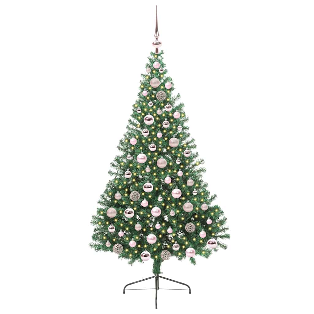 Artificial Pre-lit Christmas Tree Green 180 cm PVC