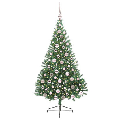 Artificial Pre-lit Christmas Tree Green 180 cm PVC