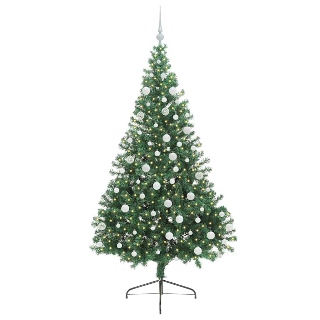 Artificial Pre-lit Christmas Tree Green 180 cm PVC