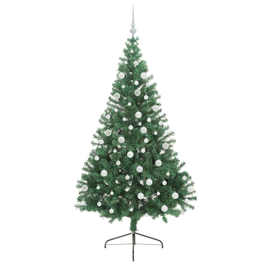 Artificial Pre-lit Christmas Tree Green 180 cm PVC