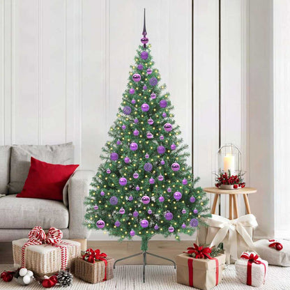 Artificial Pre-lit Christmas Tree Green 180 cm PVC