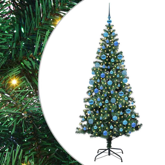Artificial Pre-lit Christmas Tree Green 180 cm PVC