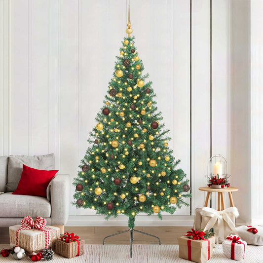 Artificial Pre-lit Christmas Tree Green 210 cm PVC