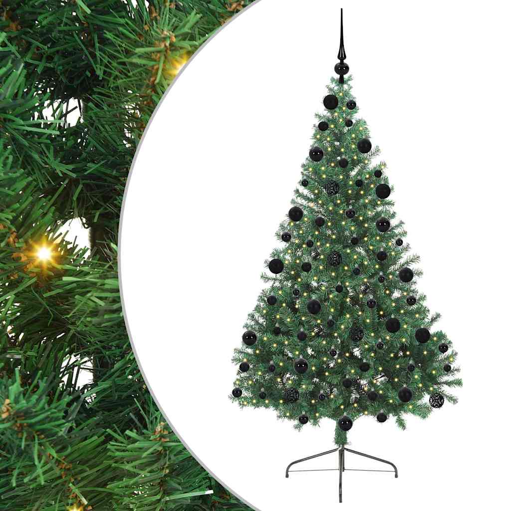 Artificial Pre-lit Christmas Tree Green 210 cm PVC