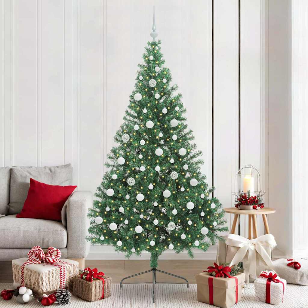 Artificial Pre-lit Christmas Tree Green 210 cm PVC