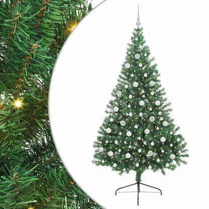 Artificial Pre-lit Christmas Tree Green 210 cm PVC