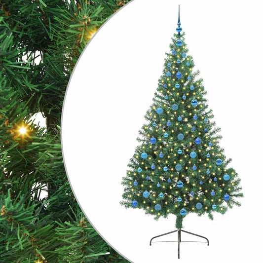 Artificial Pre-lit Christmas Tree Green 210 cm PVC