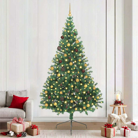 Artificial Pre-lit Christmas Tree Green 240 cm PVC