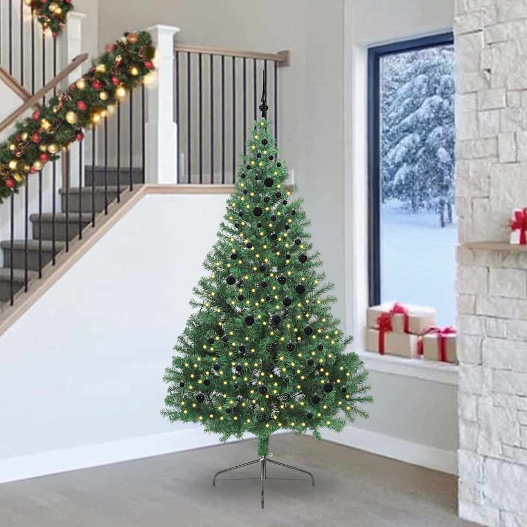 Artificial Pre-lit Christmas Tree Green 240 cm PVC