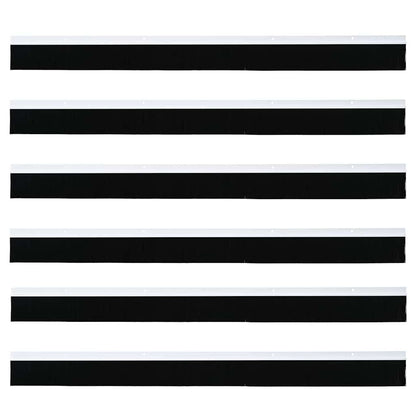 Screw-on Door Brush Seals 6 pcs White 100 cm Aluminium Alloy