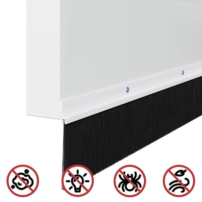 Screw-on Door Brush Seals 6 pcs White 100 cm Aluminium Alloy