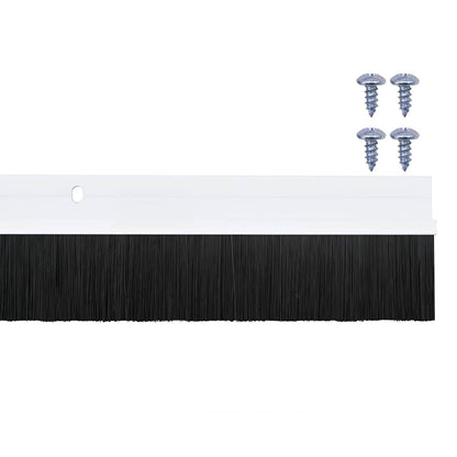 Screw-on Door Brush Seals 12 pcs White 100 cm Aluminium Alloy