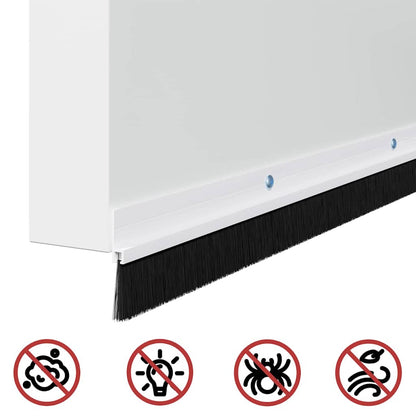 Screw-on Door Brush Seals 12 pcs White 100 cm Aluminium Alloy
