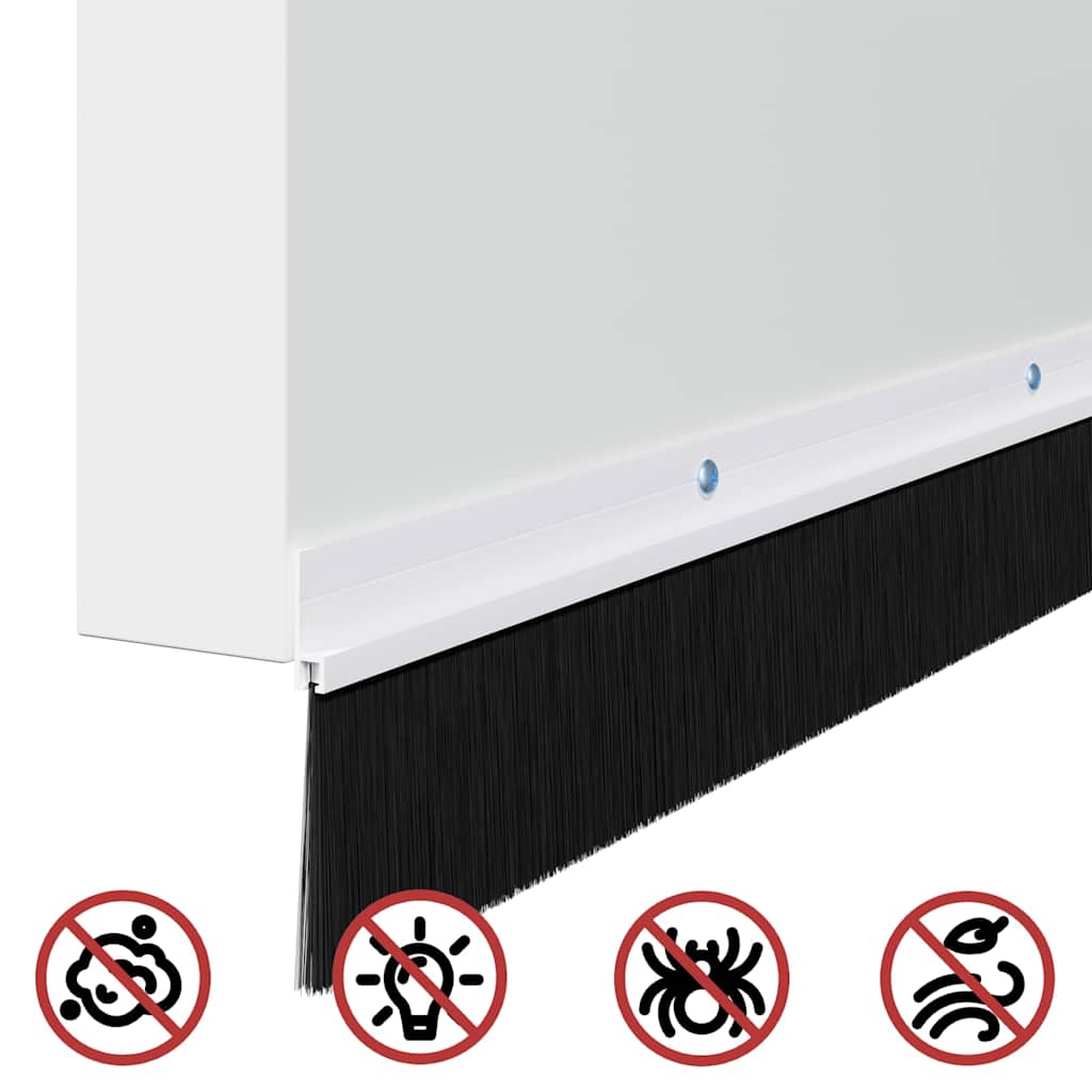 Screw-on Door Brush Seals 12 pcs White 100 cm Aluminium Alloy