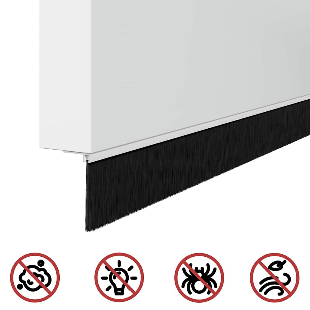 Screw-on Door Brush Seals 2 pcs White 100 cm Aluminium Alloy