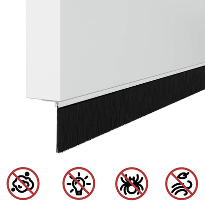 Screw-on Door Brush Seals 2 pcs White 100 cm Aluminium Alloy