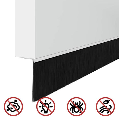 Screw-on Door Brush Seals 2 pcs White 100 cm Aluminium Alloy