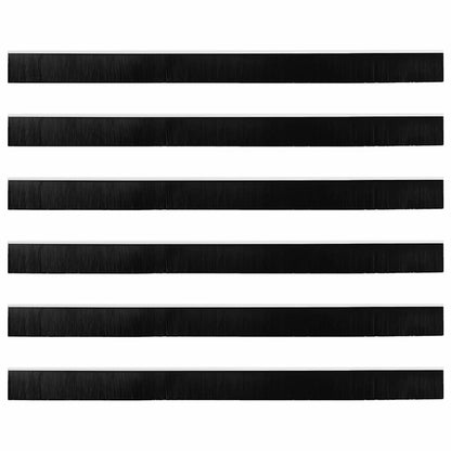 Screw-on Door Brush Seals 6 pcs White 100 cm Aluminium Alloy