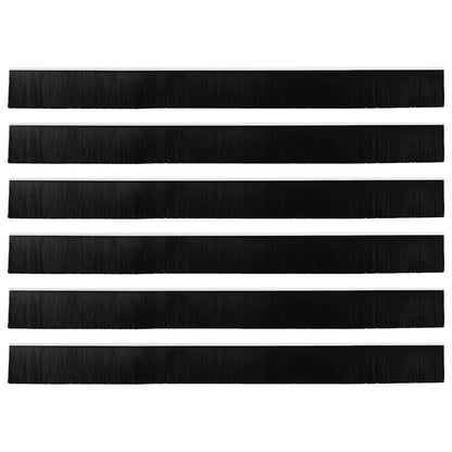 Screw-on Door Brush Seals 6 pcs White 100 cm Aluminium Alloy