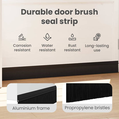Self-adhesive Door Brush Seals 2 pcs Black 100 cm