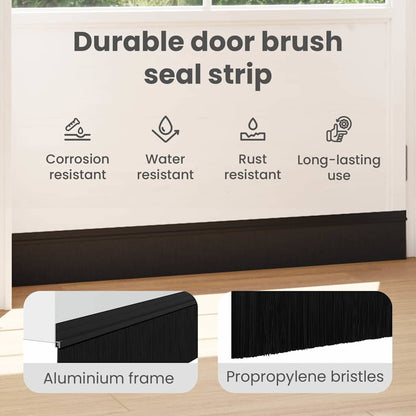 Self-adhesive Door Brush Seals 2 pcs Black 100 cm